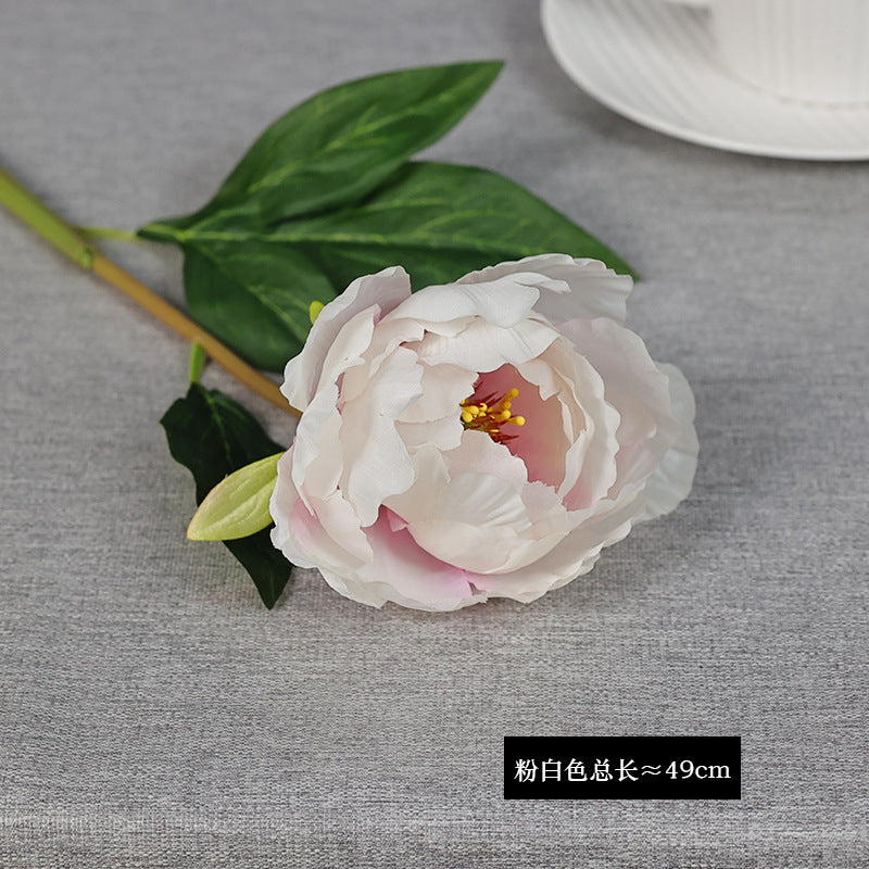 Realistic Single Stem Peony Silk Flower for Wedding Decor, Living Room Centerpiece, and Elegant Entrance Table Decoration