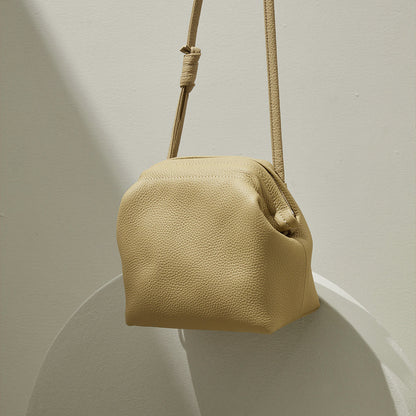 Chic and Cozy Fashion Minimalist Cloud Bag Genuine Leather Shell Bag for Women Shoulder and Crossbody Purse with Soft Touch