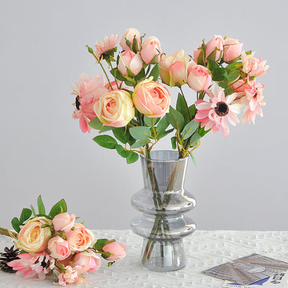 Lifelike Artificial Rose Bouquet for Home Décor - Stunning Fake Flower Arrangement for Living Room, Wedding Celebrations, and Elegant Wedding Aisle Displays