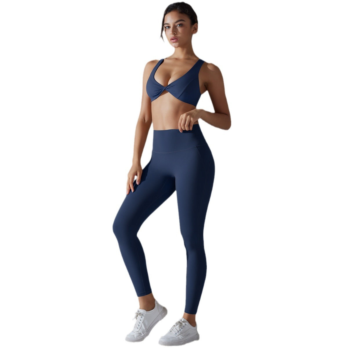 Low Back Yoga Bra and Leggings Set No Underwear Needed for Running Fitness Everyday Wear