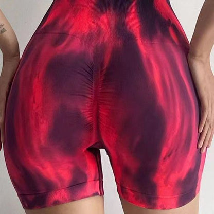 Seamless High Waisted Tie Dye Peach Butt Yoga Shorts for Women Quick Dry Workout Leggings Ideal for Training and Fitness