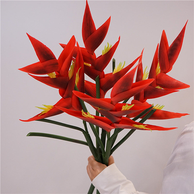 High-Quality Faux Scorpion Tail Banana Plant - Stunning Red Bird of Paradise - Tropical Artificial Plant Perfect for Photography Props and Festive Decorations