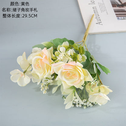 Elegant Faux Rose Bouquet with Realistic Floral Decor – Perfect for Home, Weddings, and Events | INSMW95002