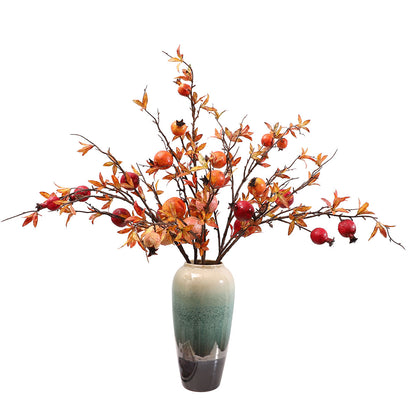 Realistic Pomegranate Fruit Home Decor - Lifelike Decorative Berry Accents for Living Rooms & New Year Celebrations