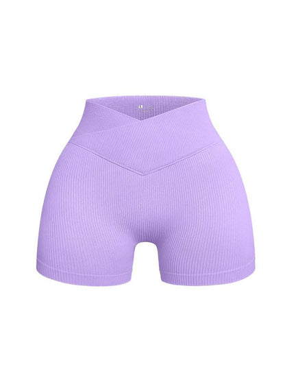 High Waisted Women's Ribbed Yoga Shorts for Spring and Fall Butt Lifting Moisture Wicking Three Quarter Length Fitness and Running Pants