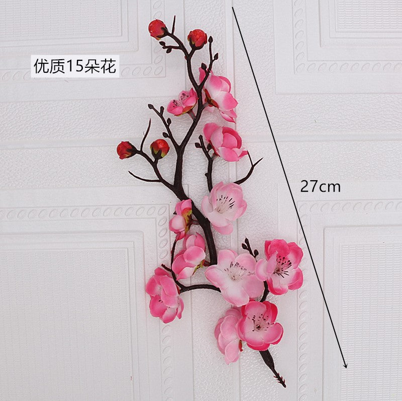 Vibrant Red Plum Blossom Faux Flowers - Perfect Plastic Cake Decoration for Birthdays, Celebrations, and Special Occasions