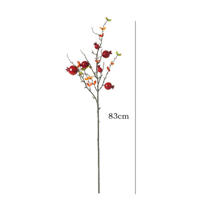 Realistic Artificial Pomegranate Branch - Stunning Home Decor for Living Room, Photography Props, and Year-Round Floral Arrangement