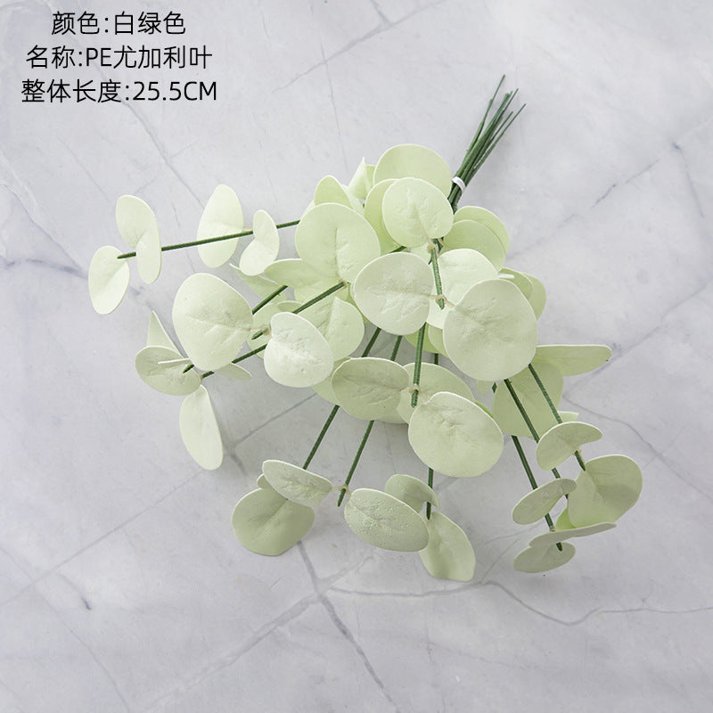 Lifelike PE Eucalyptus Leaves and Money Plant Faux Flowers - Trendy INS Style Home Décor - MW09919