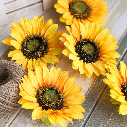 Lifelike 13cm Sunflower Silk Flower - Perfect for Weddings and Home Decor - Vibrant Artificial Sunflower for Lasting Beauty