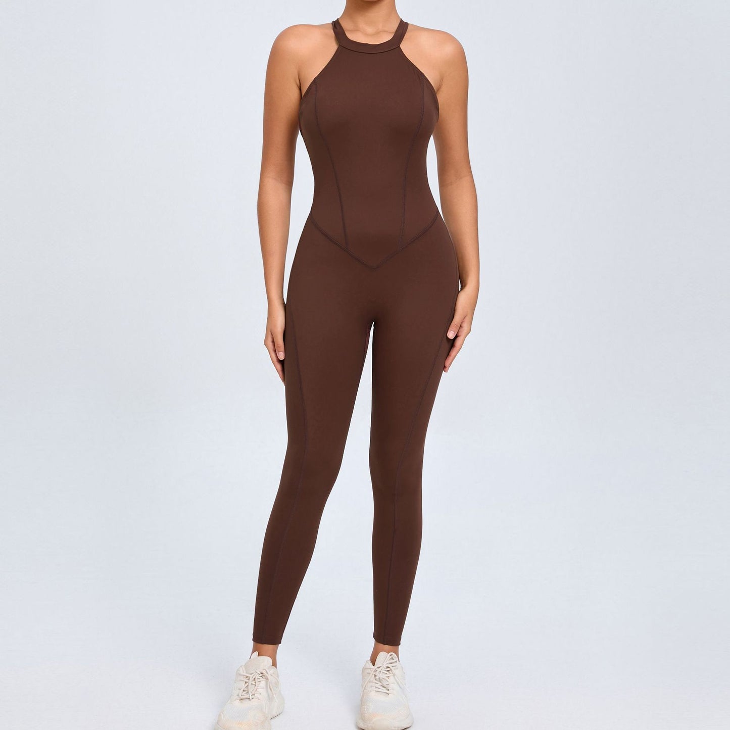 Women's Quick Dry Yoga Bodysuit Elastic Fitness Shaping Jumpsuit for Comfort and Flexibility