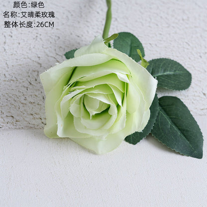 Elegant AI Qinger Single Stem Artificial Rose - Perfect for Home Decor, Weddings, and Gifts - Lifelike Greenery Ornament PJ1001