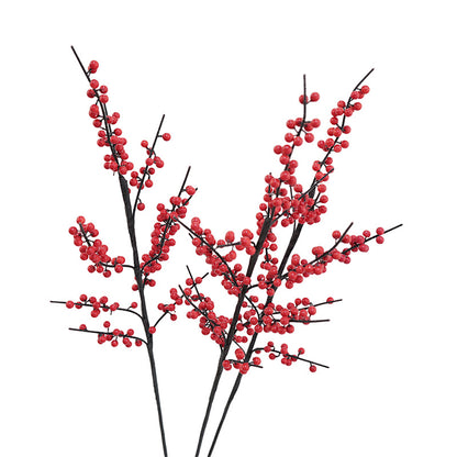 Lifelike North American Winterberry Faux Floral Arrangement - Perfect for Living Room & Dining Table Decor, Complete with Decorative Fruit and Berries for a Touch of Elegance