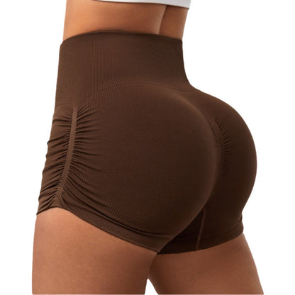 Seamless Side Compression High Waisted Butt Lifting Yoga Shorts for Women Quick Dry Nylon Fabric for Outdoor Sports and Fitness Activities