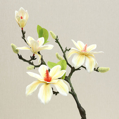 High-End Simulation Magnolia Flowers - Luxurious Home Decor for Living Room & Window Display - Elegant Faux Floral Arrangement