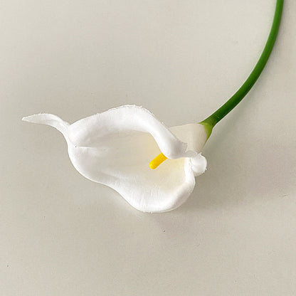 Mini PU Calla Lily Faux Flowers - Perfect for Wedding Bouquets, Home Decor, and Photography Props - Durable, Realistic Design for Lasting Beauty