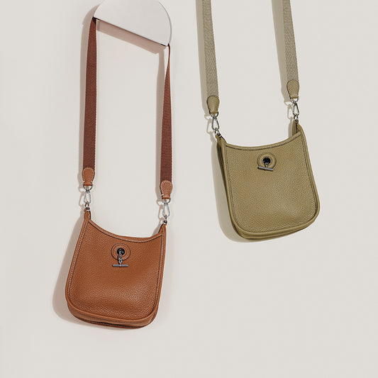 Pre Owned Vespa Bag Spring Collection Chic Korean Style Genuine Leather Shoulder Bag with Vintage Woven Strap Sling Crossbody for Everyday Use