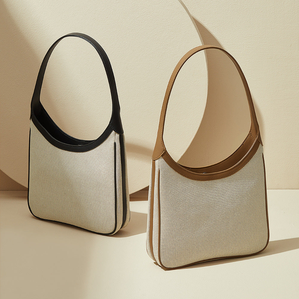 Vintage Canvas and Genuine Leather Tote Bag Commuter Handbag with Spacious Design and Versatile Carry Options