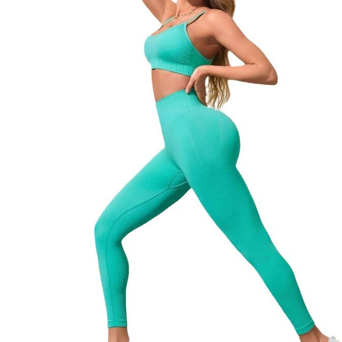 Seamless Yoga Bra High Waisted Peach Butt Lifting Leggings Set Women's Fitness Outfit for and Performance