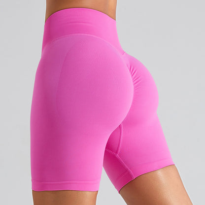 Seamless High Waisted Women s Yoga Pants Sculpting Quick Dry Peach Butt Shorts for Running and Fitness Comfort Style in Every Move