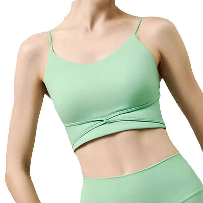 High Intensity Thin Strap Yoga Top for Women Athletic Sports Bra for Outdoor Fitness and Workouts