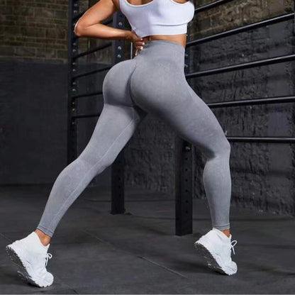 Seamless Peach Yoga Pants with Smoothing Scrub Finish High Waisted Butt Lifting Leggings for Women for Outdoor Workouts and Fitness