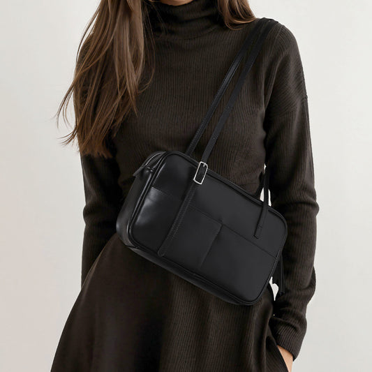 Luxury Fall Winter Chic Genuine Leather Women's Handbag Korean Inspired Shoulder Bag for Everyday Commute and Fashionable Tote