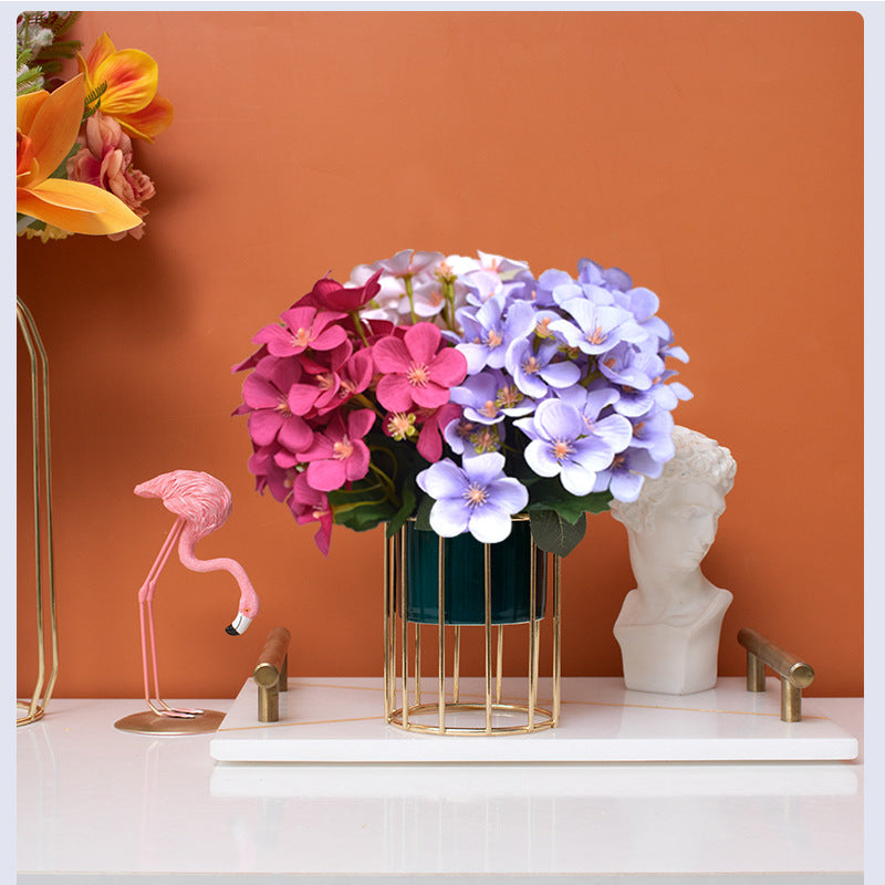 Vibrant Artificial Apple Blossom, Crabapple, and Hydrangea Flower Bouquet – Stunning Home Décor for Elegant Floral Arrangements