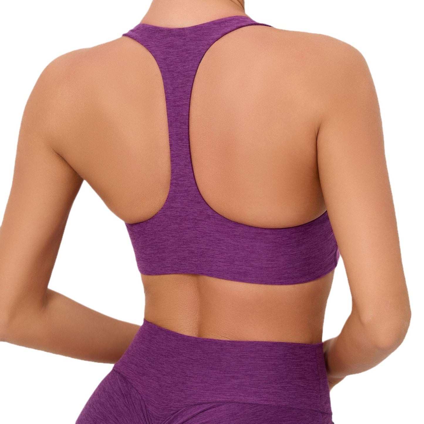 Women's Sports Bra with Racerback Design Wireless Shock Absorbing Yoga and Fitness Top for Comfort and Support