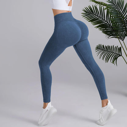 High Waisted Seamless Yoga Pants for Women Peach Lift Non Slip Sand Washed Gym Ready Workout Leggings for Running and Fitness