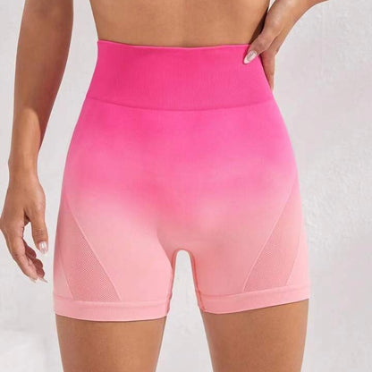 Seamless Gradient Tie Dye Yoga Shorts for Women High Waisted Butt Lifting for Outdoor Fitness and Active Wear