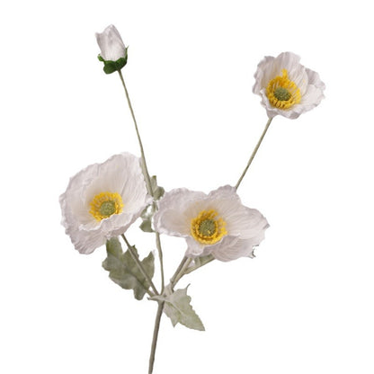 Icelandic Faux Floral Arrangement with Luxurious Soft Touch, Ideal for Home Decor & Photography Props - Beautiful Poppy Design for Lasting Moisture Retention