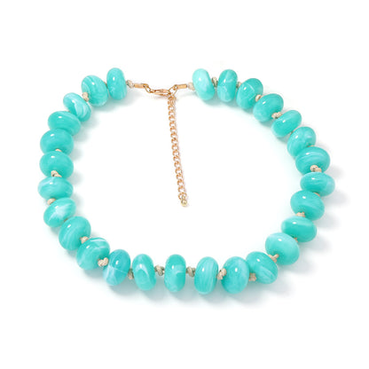 Personalized Colorful Macaron Beaded Necklace for Women - Perfect for Spring/Summer Vacation Vibes, Trendy Jewelry Accessory