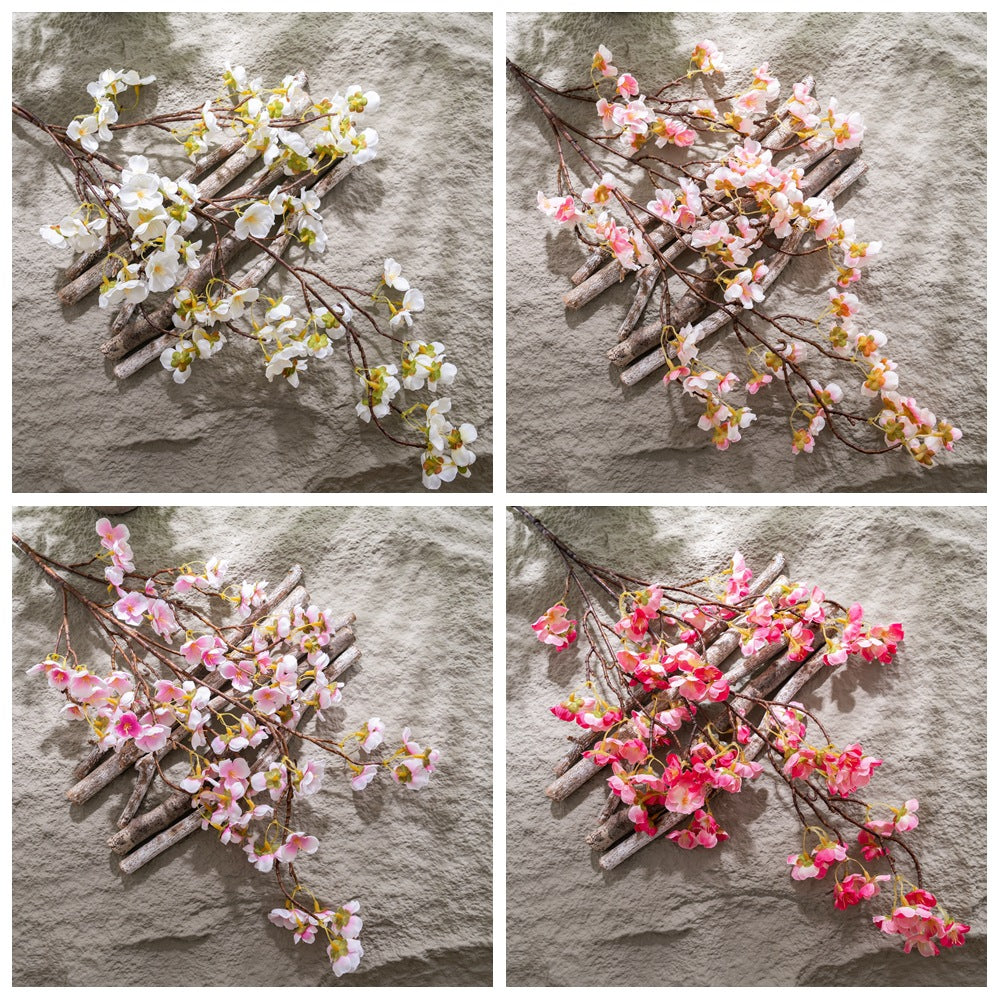 Stunning INS Style Cherry Blossom & Nordic Plum Blossom Artificial Flowers - Perfect Home Decor & Wedding Celebration Accents (Model MW38958)