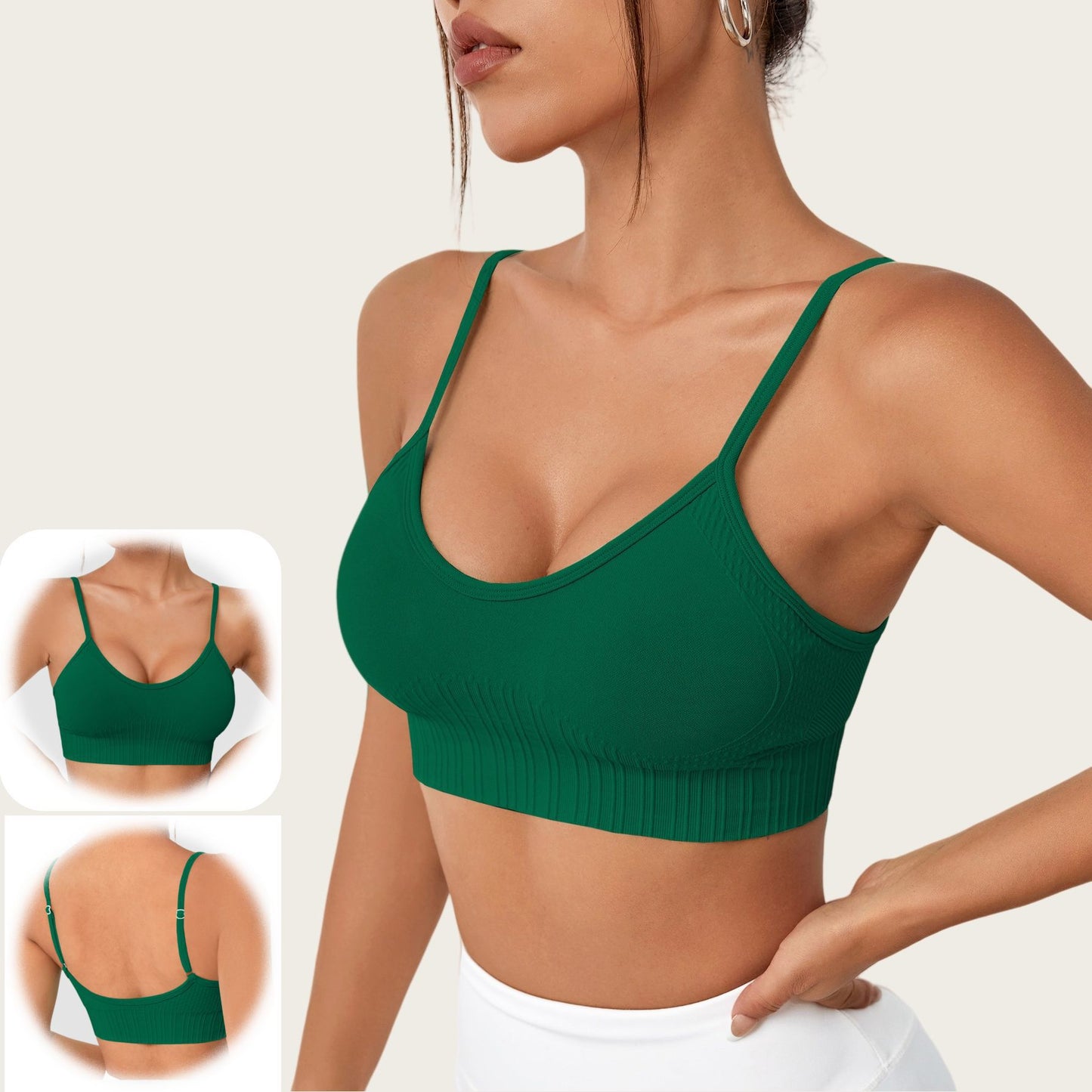 Seamless Adjustable Strappy Yoga Bra for High Impact Support Shockproof High Elasticity and Enhanced Lift for Outdoor Fitness Activities