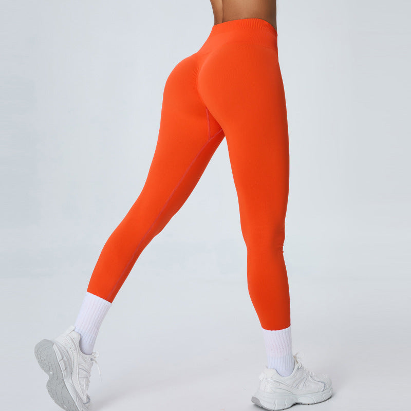 Seamless Girls' Workout Set High Waist Peach Lift Legging and Yoga Top for Comfort and Style