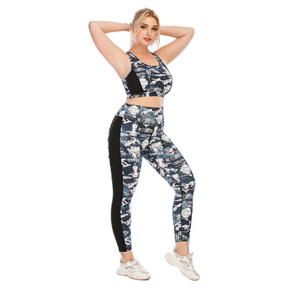 Plus Size Yoga Outfit Set Activewear with Tights and Sports Bra for Enhanced Performance Ideal for Fitness Enthusiasts