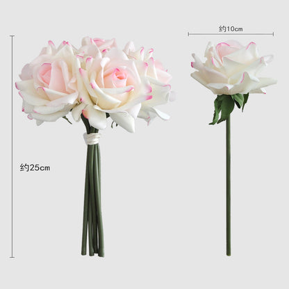 Luxurious 5-Head Silk Rose Bouquet with Realistic Texture – Perfect for Home Décor, Wedding Arrangements, and Special Occasions