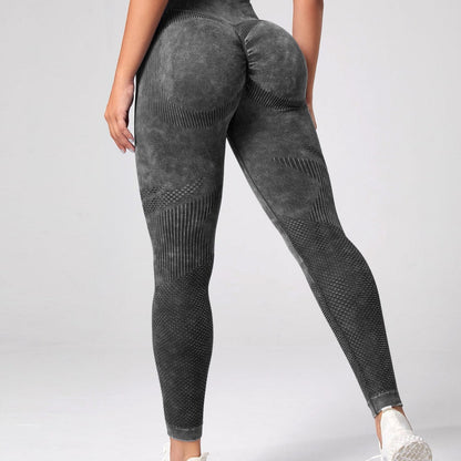 Seamless Sand Wash High Waisted Yoga Leggings for Women Tummy Control Butt Lifting Moisture Wicking for Workout Fitness