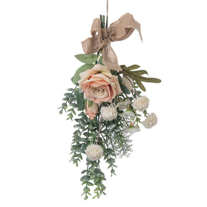 Exquisite Southland Rose and Dandelion Wall Hanging Home Decor - Realistic Floral Bouquet Wall Art (Model CF01104) for Elegant Interiors