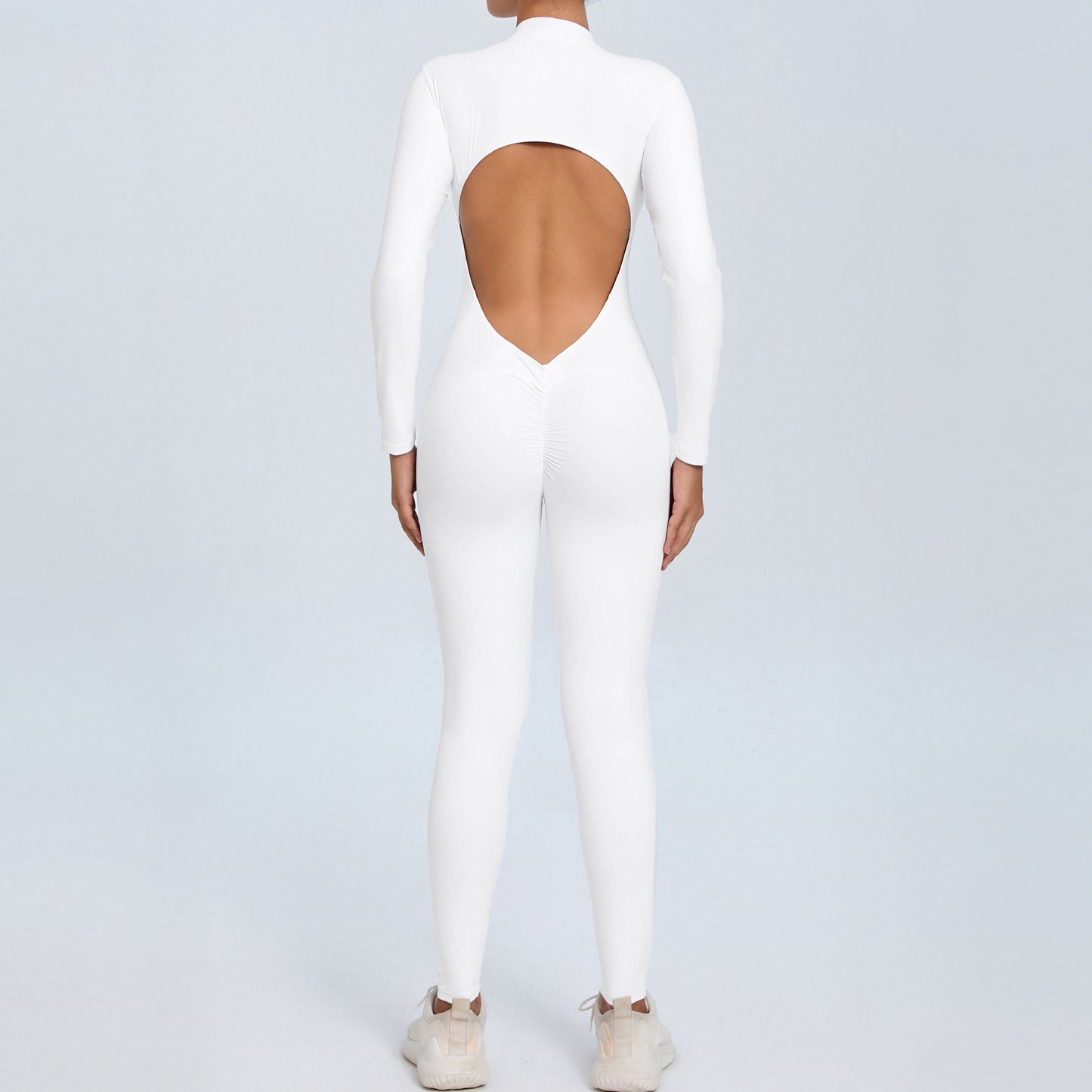 Zip Up Long Sleeve Yoga Jumpsuit for Women Comfortable and Versatile Fitness Bodysuit with Long Pants for Gym and Outdoor Wear