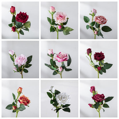 Luxurious Plush Velvet Faux Rose - Realistic Silk Flower for Weddings, Home Decor, and Special Events - Perfect Decorative Accent MW03335