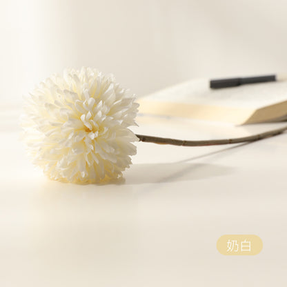 Realistic Faux Dandelion and Ball Chrysanthemum Artificial Flowers for Home Decor – Perfect for Living Room, Table Centerpieces, and Wedding Decorations