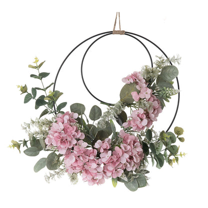 Elegant Floral Design Double Ring Wall Decor with Hydrangea - Perfect for Home Decoration and Wedding Bouquets | CF01034