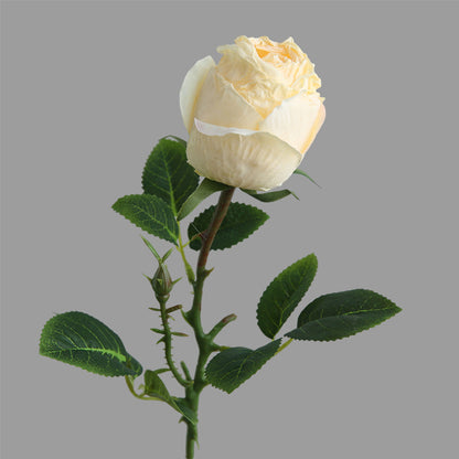 Realistic Single Stem Artificial Rose - Elegant Home Decor for Living Room and Bedroom | Perfect Floral Arrangement Prop for Photography and Airbnbs