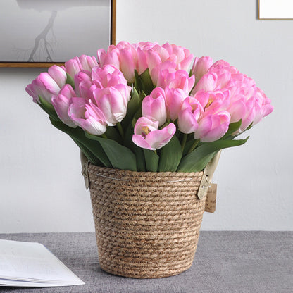 Realistic Silk Tulip Faux Flowers - Moisture-Resistant Fabric with Soft Touch for Hotel & Home Décor, Perfect for Photography and Creative Floral Arrangements