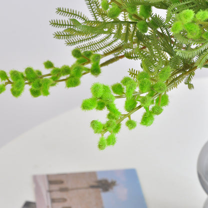 Realistic Artificial Green Plant Bouquet – Handcrafted Silk Acacia Décor for Country-Style Home Interiors, Perfect for Any Room & Year-Round Beauty