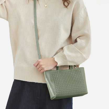 Handcrafted Spring Season Genuine Leather Shoulder Bag Minimalist Wool Bag for Women Versatile for Commuting