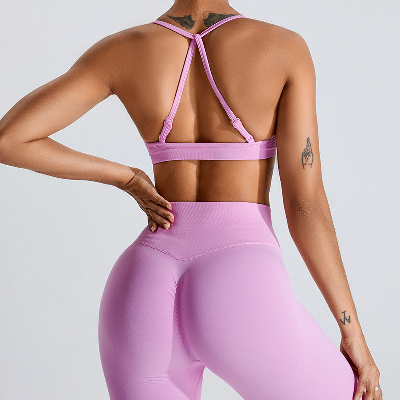 Women's Outdoor Breathable Yoga Outfit Set Peach Lift Buttocks Fitness Wear for Quick Dry Running and Active Sports Underwear