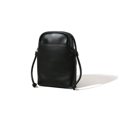 Women's Korean Inspired Single Shoulder Bag Full Grain Leather Crossbody Phone Purse for Commuting