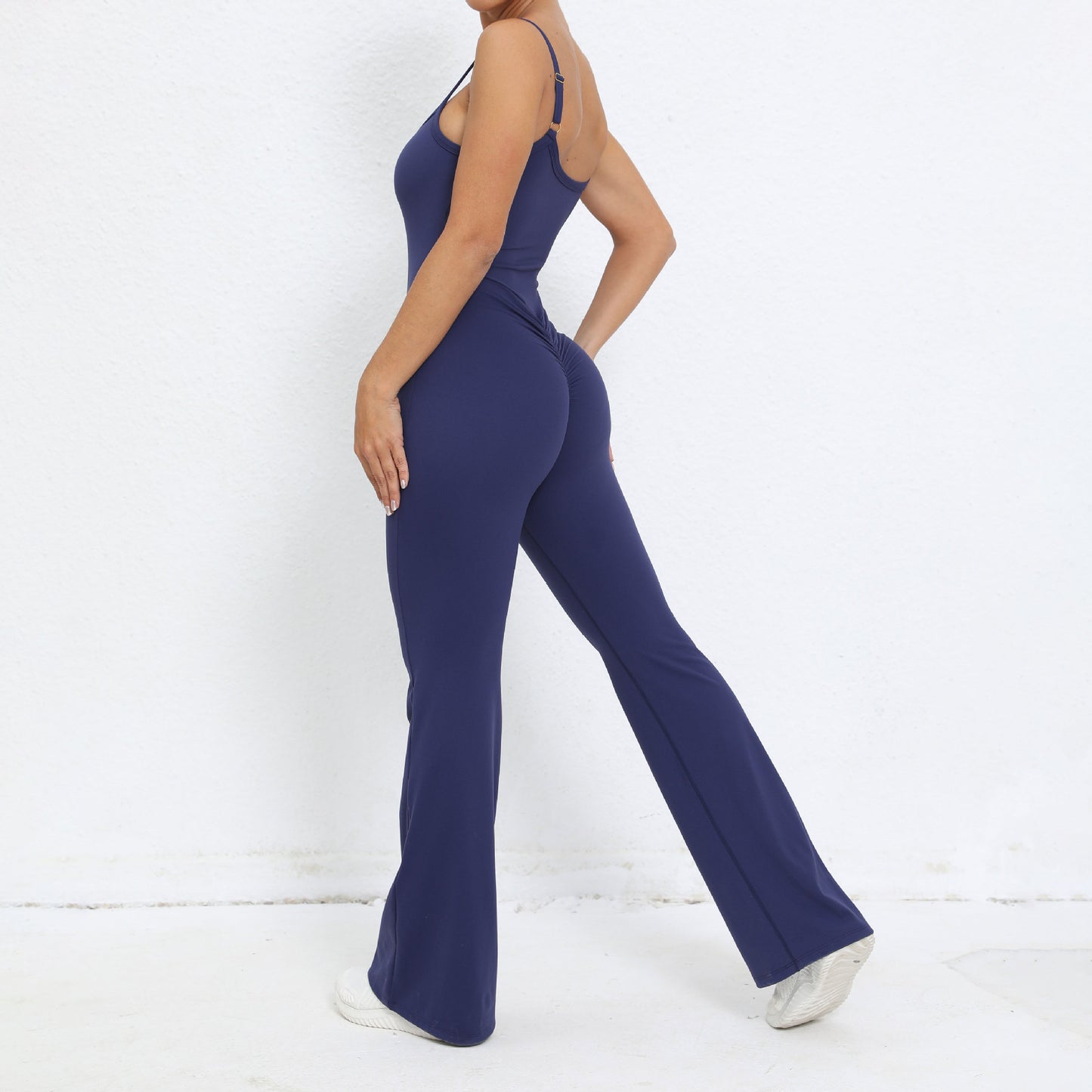 Slim Fit Yoga Jumpsuit for Women High Waisted Butt Lifting Workout Bodysuit with Flared Wide Leg Pants for Comfort and Style